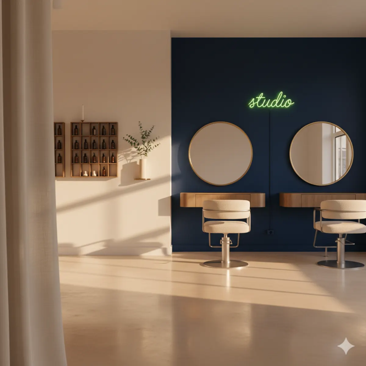 Interior de un salón de belleza